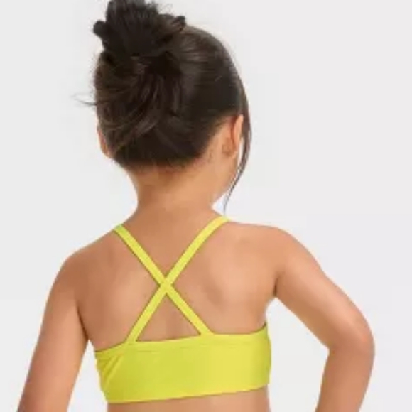 Toddler Girls' Butterfly Bikini Top only - Cat & Jack Yellow 5T - Picture 2 of 3